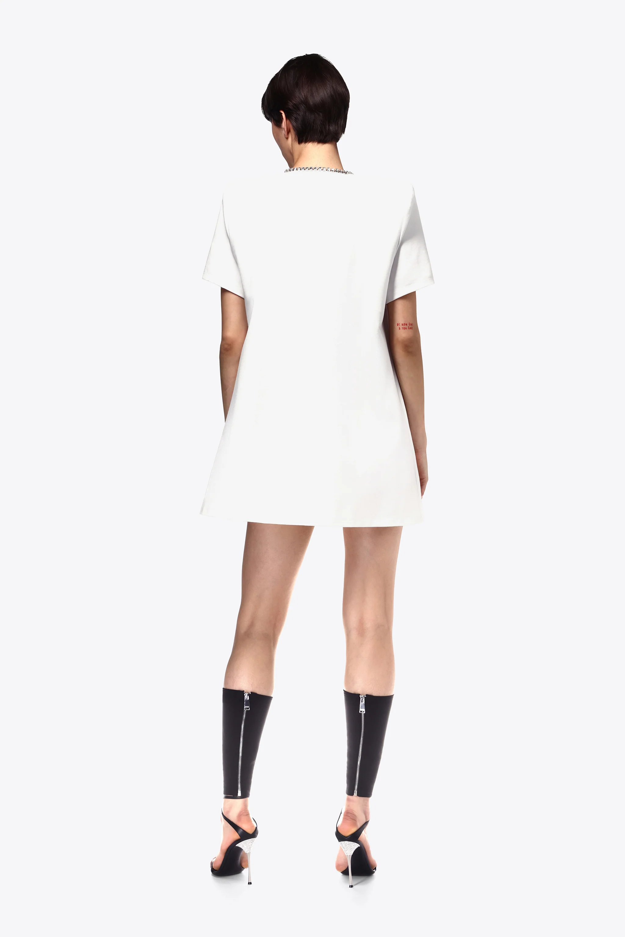 Crystal Bow V-Neck T-Shirt Dress - Image 4