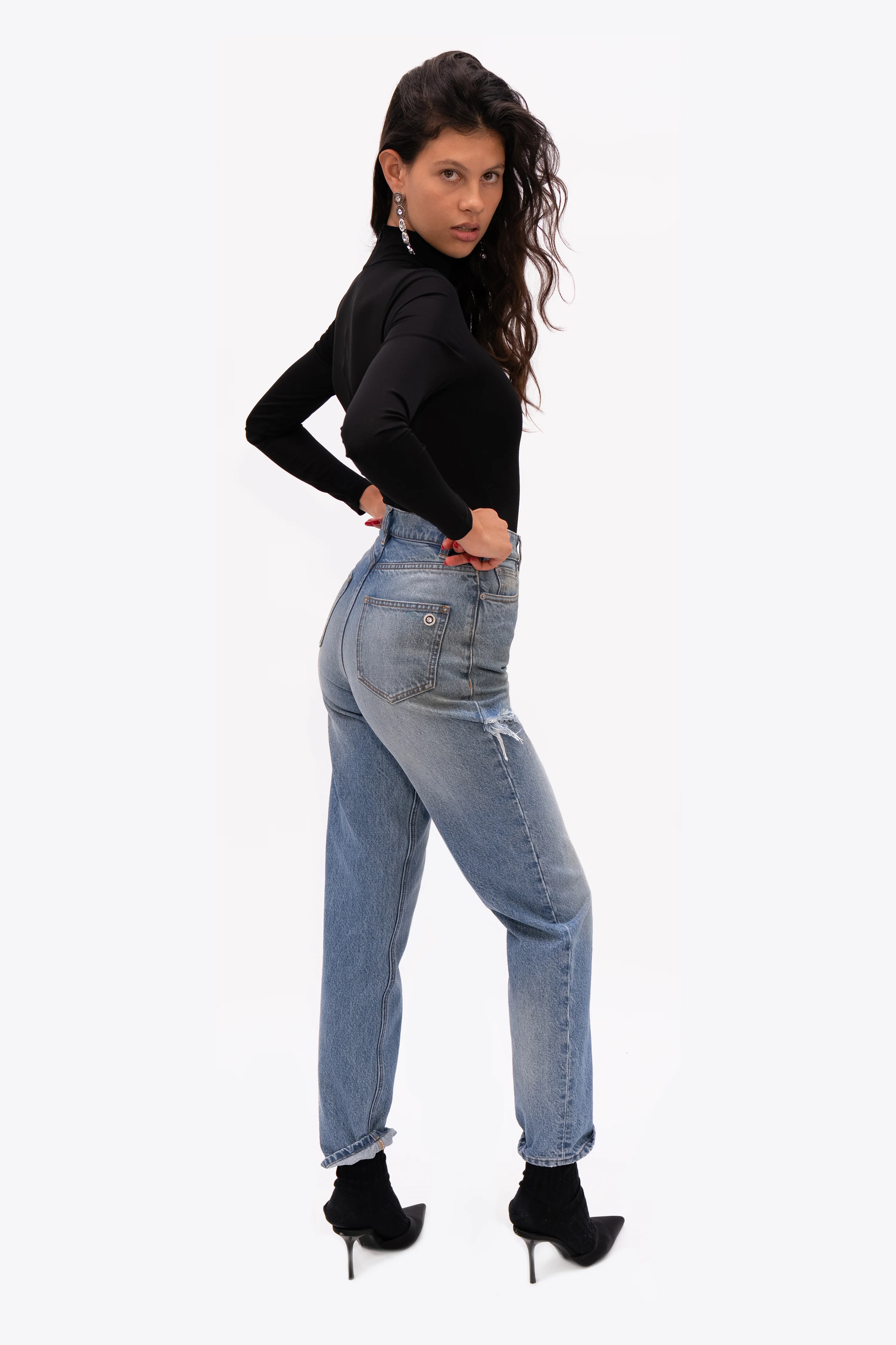 Crystal Fray Slit Jean - Image 3