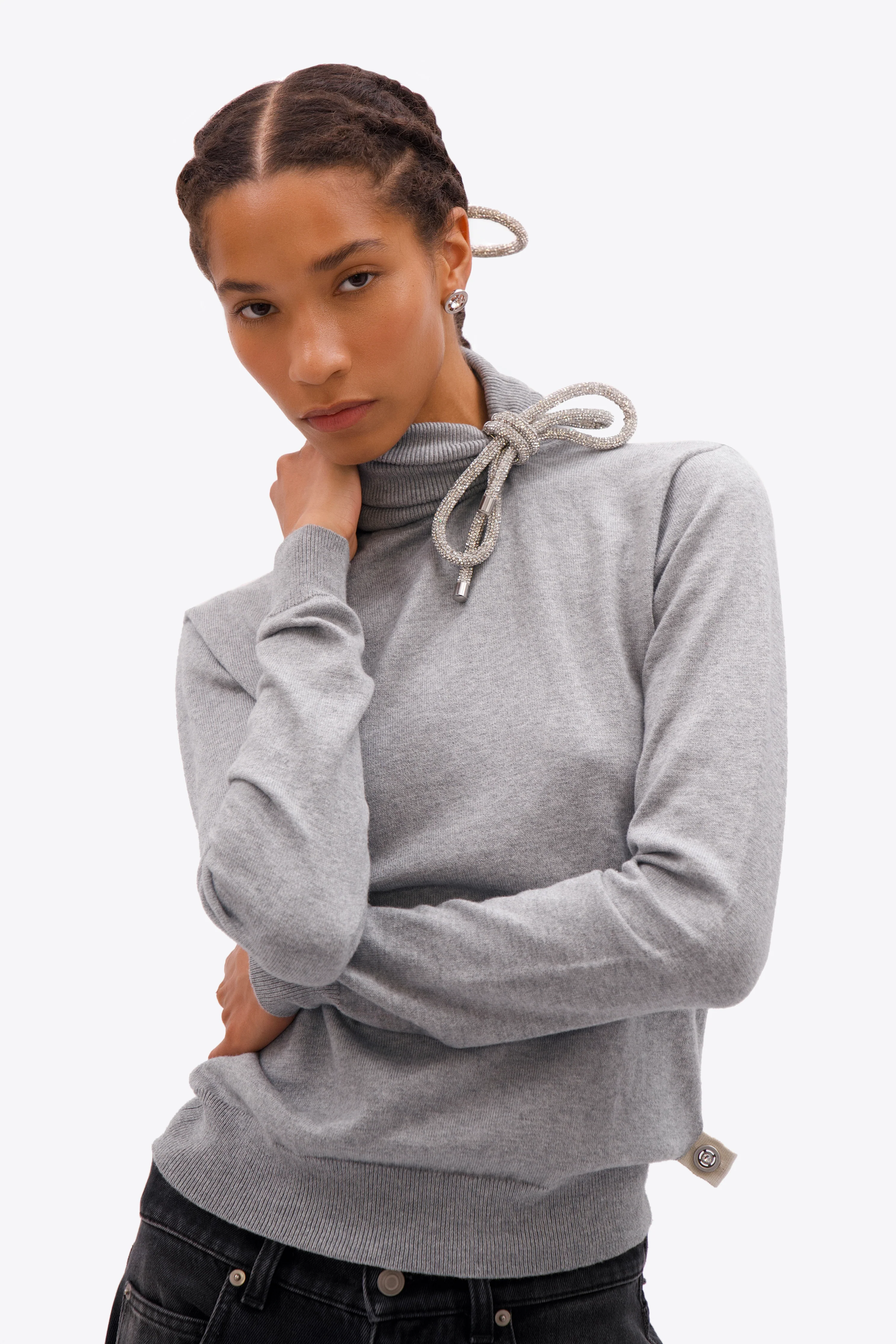 Crystal Knot Turtleneck Sweater - Image 5
