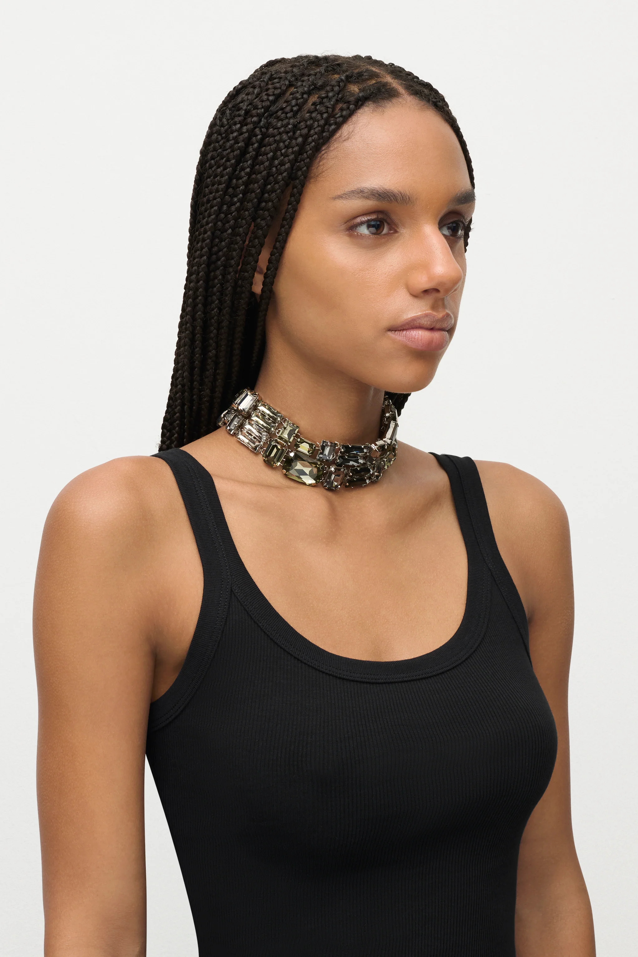 Ombre Crystal Cluster Choker Necklace - Image 3