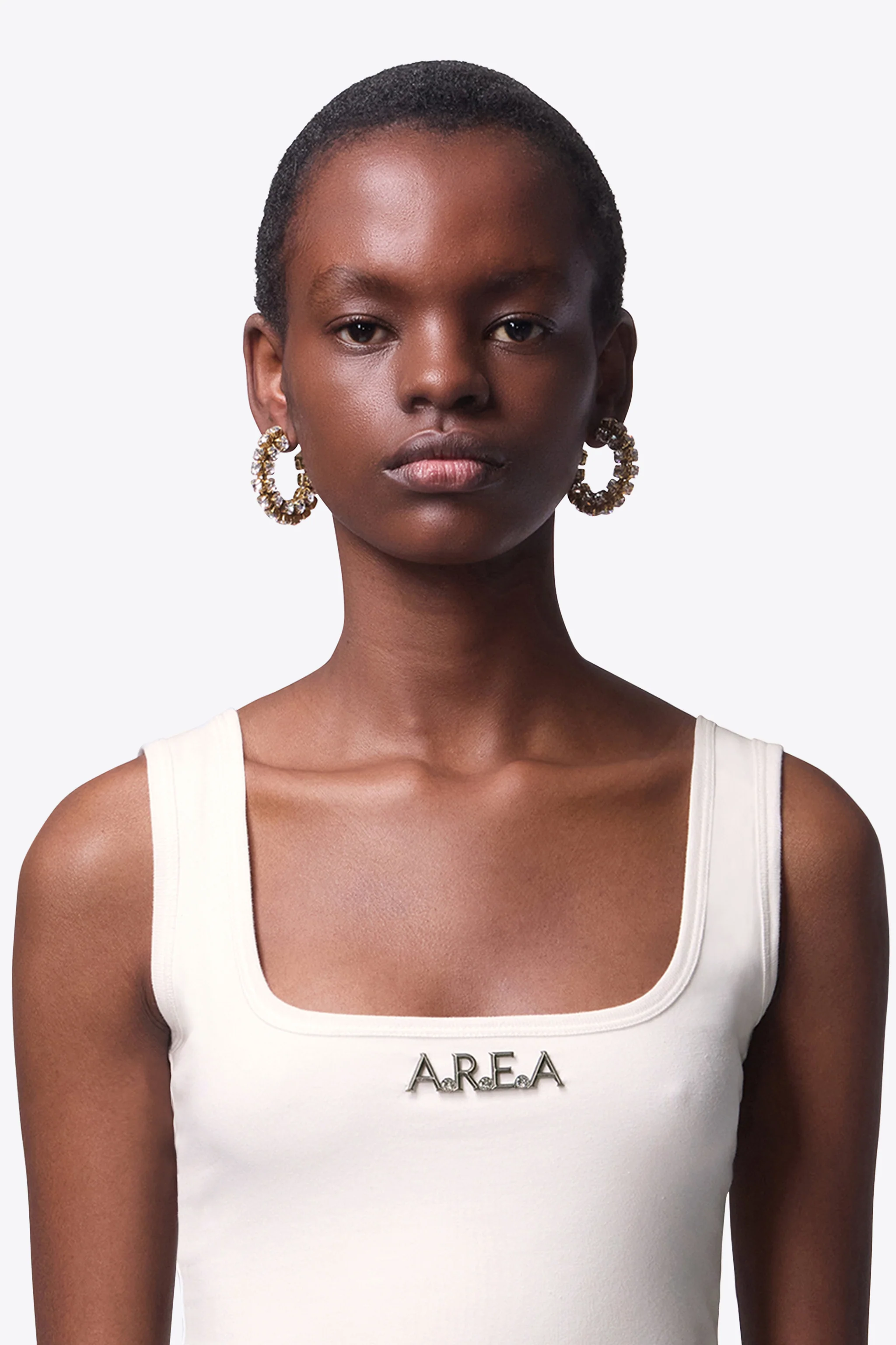 Small Crystal Hoop Earrings - Image 3