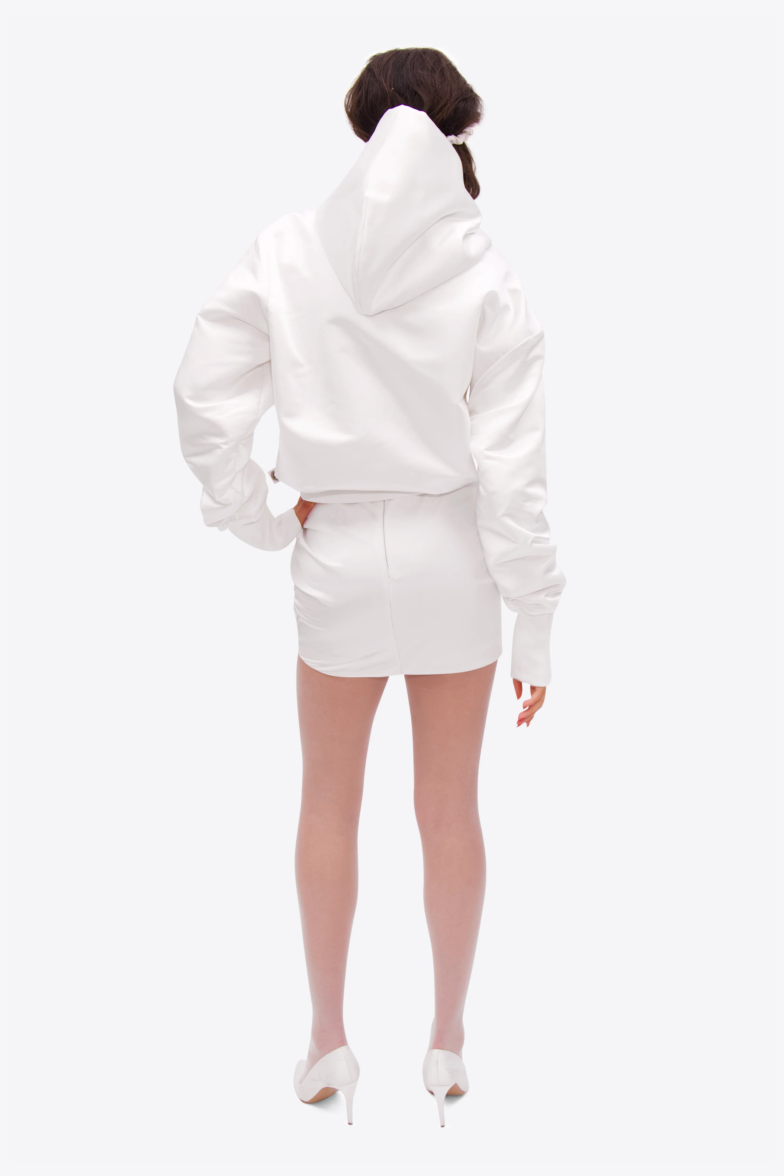 Wrapped Satin Mini Skirt - Image 4